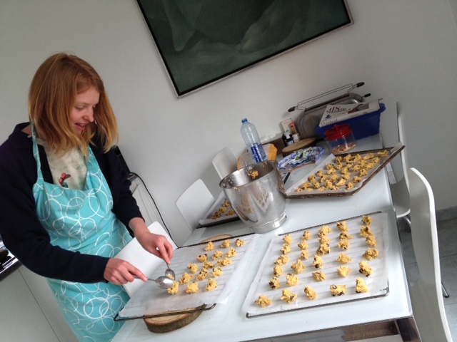 Justine baking cookies - Demoucelle Parkinson Charity